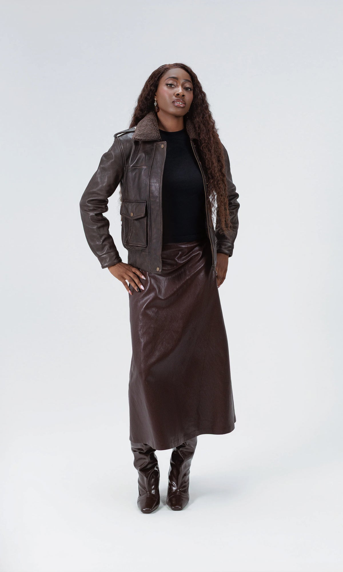 Ladies Distressed Bomber