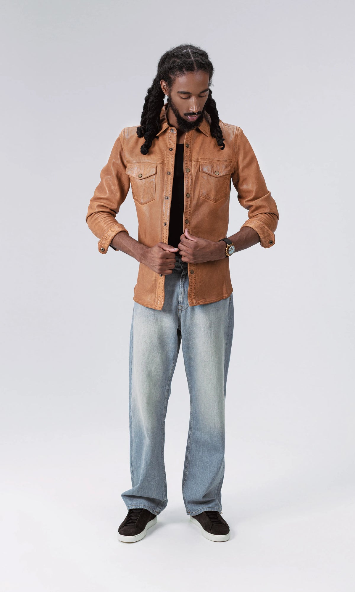 Vintage Leather Shacket